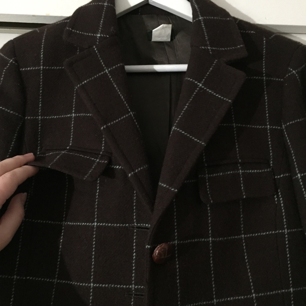 J.Crew Brown and Teal Wool Blazer Size 6 - Picture 3 of 6